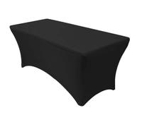 4FT 5FT 6FT 8FT 10FT Optional Stretch Spandex Table Cover Wrinkle Resistant Washable Fitted Table Cloths for Parties,Black,122x76cm
