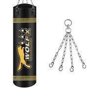 4ft,5ft,6ft Punch Bag/MMA/kick/Heavy/Un-Filled/Empty with chain (Black) (4ft Un-filled Bag)