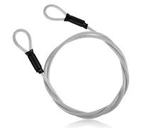 4FT 5mm Stainless Steel Double Loops Cable Lock With Flexible Wire Braided Lanyard for Outdoor Gates, Clothesline, U Lock, Padlock and Disc Lock