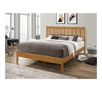 4ft 6" Double Glastonbury Oak Shaker Style Wood Bed Frame - (143cm) Generic Brown Double