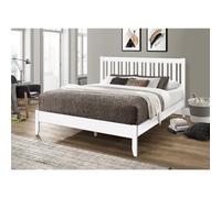 4ft 6" Double Glastonbury White Shaker Style Wood Bed Frame - (143cm) Generic White Double