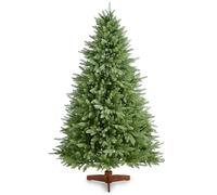 4ft Artificial Christmas Tree 100% PE Injection Moulded Full & Realistic Premium Green Bushy Xmas Tree Pine Trees with Sturdy Wood Stand and 320 Odorless Foldable Branch Tips, Quick Setup 120cm