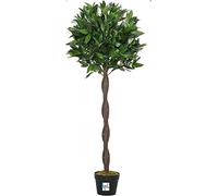 4ft Artificial Laurel Bay Leaf Tree Indoor Outdoor Wall Door Decoration Potted Plant Weatherproof Ornamental Topiary Ball Trees 120cm Outdoor Indoor (4) (2)