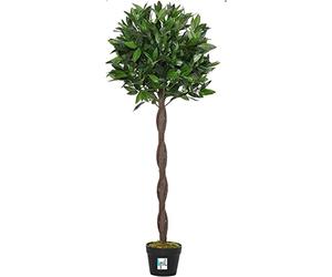 4ft Artificial Laurel Bay Leaf Tree Indoor Outdoor Wall Door Decoration Potted Plant Weatherproof Ornamental Topiary Ball Trees 120cm Outdoor Indoor (4) (1)