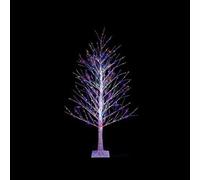 4ft Birch Twing Tree with 300 LEDs, Rainbow Twinkle Lights, Christmas Artifical Tree with Stand