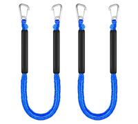 4ft Bungee Dock Lines for Boat, Dock Mooring Ropes, Two Hooks (Blue, 4FT)