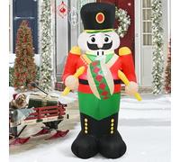 4FT Christmas Inflatable Nutcracker Indoor Outdoor Decoration, LED Light Garden Yard Lawn Xmas Blow up Decor, Easy Storage for Stress Free Christmas Outdoor Blow up Decorating
