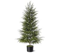 4ft Christmas Norfolk Pine Tree Artificial Christmas Tree Faux Potted Plants for Front Porch Christmas Indoor Outdoor Decor