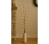 4ft. Christmas Pre-Lit Twig Decoration Indoor Vase Decorative Festive Tree Branch - 80 Warm White LED Lights - Perfect for Christmas, Winter, or General Home and Wedding Lighting (Light Brown)