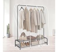 4ft Clothes Rail Cover, Transparent Clothes Garment Rail Strong Zipped Cover, Waterproof PEVA Clothes Rack Cover, Large Garment Rack Dust Cover Easy to Use for Garment Hanging Coat Racks
