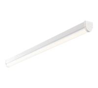 4ft Emergency Batten Light Fitting - 24.5W Cool White LED - Gloss White & Opal Loops White One Size