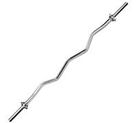 KOMODO 4ft Spinlock EZ Curl Barbell 48" Weightlifting 1 Inch Standard Plates Bar 4 Foot Steel Weight Lifting Bars with Spin Locks (EZ Curl)