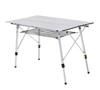 4FT Folding Aluminium Picnic Table Portable Camping BBQ Table Roll Up Top Mesh Layer Rack with Carrying Bag