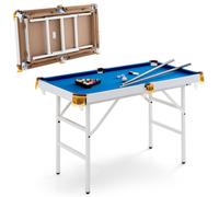 4FT Folding Billiards Table Portable Pool Game Table Set with 2 Cues 16 Balls