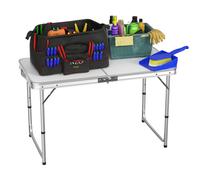 4ft Folding Camping Table 3 Adjustable Heights, Portable Lightweight Picnic Table for Outdoor, Indoor, Kitchen, Garden