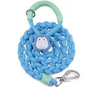 4FT Heavy Duty Braided Rope Dog Leash, Soft Cotton Design with Locking Clip for Medium & Large Dogs - Ideal for Walking & Training (Rose red)