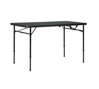 4ft Heavy Duty Folding Table - Portable Indoor/Outdoor Utility Table for Buffet Party Seminar Training & Home Use - Compact Foldable Design in Rich Black