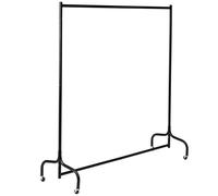 Vivo Technologies 4ft Heavy Duty Metal Clothes Rail Garment Rail Clothe Hanging Rail with Wheels Black Single Clothing Rail No Tools Required