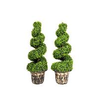 4FT HEIGHT PEANUT SPIRAL TOPIARY UV STABLE TREE WITH DESIGN POT FOR OUTDOOR INDOOR OFFICE HOME DECOR (2)