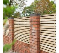Forest Garden Pressure Treated Contemporary Double Slatted Fence Panel 1.8m x 1.2m Mixed Softwood
