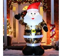 4FT Inflatable Camouflage Santa Claus Decor,with LED Lights Christmas Blow up Decorations Indoor Outdoor ,Xmas Inflatable Holiday Decor, Garden Yard Lawn Ornament Perfect for Festive Celebrations
