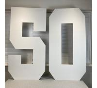 4ft Large Cardboard Number 50 - DIY Birthday Party Decorations, Freestanding Photo Prop, Customizable Giant Numbers for 50th Birthday Celebrations by Cardécoray
