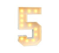 4ft Light Up Numbers 18, Large Marquee White Frame For Boys Girls Birthday Party Decorations Pre-Cut Mosaic Cardboard Giant Cut-Out Thick Foam Board(Number 5)