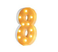 4ft Light Up Numbers 18, Large Marquee White Frame For Boys Girls Birthday Party Decorations Pre-Cut Mosaic Cardboard Giant Cut-Out Thick Foam Board(Number 8)