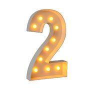 4ft Light Up Numbers 18, Large Marquee White Frame For Boys Girls Birthday Party Decorations Pre-Cut Mosaic Cardboard Giant Cut-Out Thick Foam Board(Number 2)