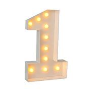 4ft Light Up Numbers 18, Large Marquee White Frame For Boys Girls Birthday Party Decorations Pre-Cut Mosaic Cardboard Giant Cut-Out Thick Foam Board(Number 1)