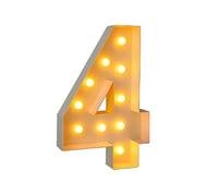 4ft Light Up Numbers 18, Large Marquee White Frame For Boys Girls Birthday Party Decorations Pre-Cut Mosaic Cardboard Giant Cut-Out Thick Foam Board(Number 4)