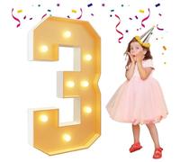 4FT Light Up Numbers, Marquee Light Up Numbers 0~9, Giant Mosaic Numbers Lights Sign for Wedding Birthday Party Decor Anniversary Decorations