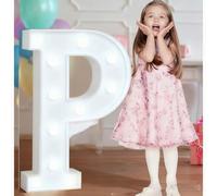 4FT Light Up Wedding Letters Large For Party Decor, Marquee Birthday Graduation Baby Shower Decorations, Mosaic Arch Stand Pre-cut Foam Cardboard(P,120cm)