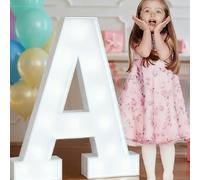 4FT Light Up Wedding Letters Large For Party Decor, Marquee Birthday Graduation Baby Shower Decorations, Mosaic Arch Stand Pre-cut Foam Cardboard(A,100cm)