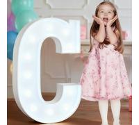 4FT Light Up Wedding Letters Large For Party Decor, Marquee Birthday Graduation Baby Shower Decorations, Mosaic Arch Stand Pre-cut Foam Cardboard(C,120cm)