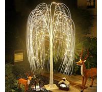 4FT Lighted Weeping Willow Tree with 180 LED Lights, Adjustable Branches & Remote Control, Artificial Willow Tree Atmosphere Table Lamp, for Christmas, Wedding, Party & Garden Decoration (1PC)