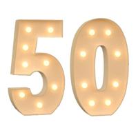 4FT Marquee Light Up LED Large Lighted Numbers Pre-Cut Frame Mosaic for 18th 80th Birthday Anniversary Wedding Party DIY Decoration (Color: Number 50)