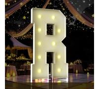 4FT Marquee Light Up Letter,Marquee Letters 4 Feet Tall, Large Led Sign for Party,Birthday Decorations,Graduation,Prom,Baby Shower(Letter R)