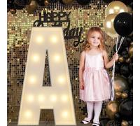 4FT Marquee Light Up Letters A, Big Marquee Letter for Birthday Graduation Baby Shower Birthday Engagement Wedding Marry Me Party Decor (4FT, A)