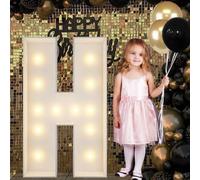 4FT Marquee Light Up Letters H, Big Marquee Letter for Baby Shower Birthday Engagement Wedding Marry Me Party Decor