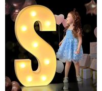 4Ft Marquee Light Up Letters Mosaic Giant Marquee Letters Anniversary Party Decorations Birthday Wedding Diy Decor Warm White LED Lights(Color:Letter S,Size:120cm)