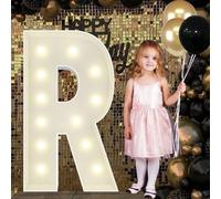 4FT Marquee Light Up Letters R, Big Marquee Letter for Baby Shower Birthday Engagement Wedding Marry Me Party Decor