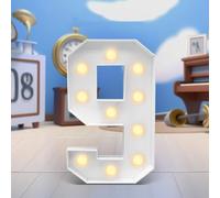 4FT Marquee Light Up Numbers LED Large Lighted Marquee Numbers Pre-Cut Frame Mosaic Numbers for 20th 50th 16nd Birthday Anniversary Wedding Party DIY Decoration (Color : White, Size : Number 9)