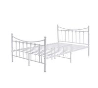 4FT Metal Small Double Bed Frame,Solid Bedstead Base Platform With 2 Headboard For Adults, Kids, Teenagers