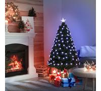 4FT Pre-Lit Artificial Christmas Tree w/ Fibre Optic Led Light Xmas Decorations