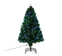 4FT Pre-Lit Fibre Optic Artificial Christmas Tree Holiday Xmas Décor with Tree Topper Multi-Colour