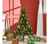 HOMCOM 4FT Prelit Artificial Christmas Tree w/ Warm White Light Xmas Decoration - 4ft