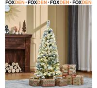 4ft Prelit Christmas Tree Snow Flocked Pine Branches Xmas Decoration Warm White