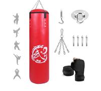 4FT Punching Bag for Adults/Kids, Non Tear PU Leather Boxing, Unfilled Heavy Punching Bag, Adult Punching Bag Complete Kit for MMA Kickboxing Boxing Karate Muay Thai Taekwondo