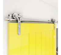 4FT Sliding Barn Door Hardware Kit - Stainless Steel Track for Single Wood Door Y Style Easy Installation Ideal for Home Decor & Space Saving Solutions